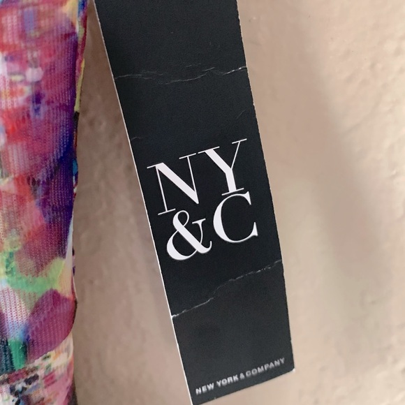 New York & Co. Watercolor Honeycomb Art To Wear Fit & Flare Dress Size 10 NWT - Picture 8 of 9